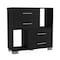 Tuhome Krista Dresser, Two Open Shelves, Four Drawers, Black CLW7158 - alternate 5